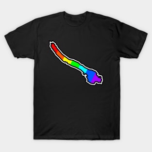 Galiano Island Silhouette in a Colourful Rainbow - Bright Colours - Galiano Island T-Shirt